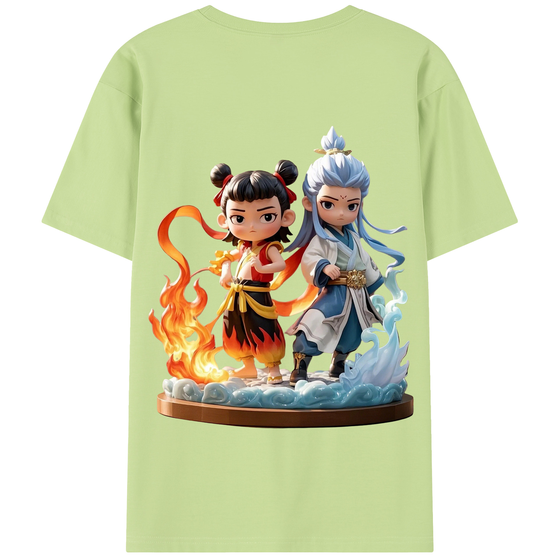 （画像用） Ne Zha 2 ナタ 魔童の大暴れ 綿100％半袖Tシャツ（背面プリント）